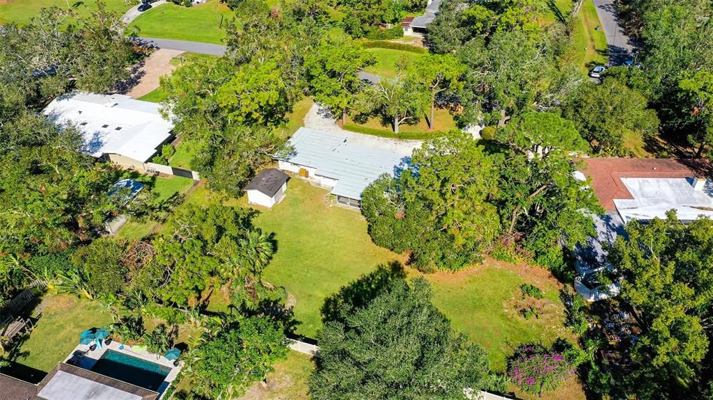 AERIAL VIEW OF BACK YARD