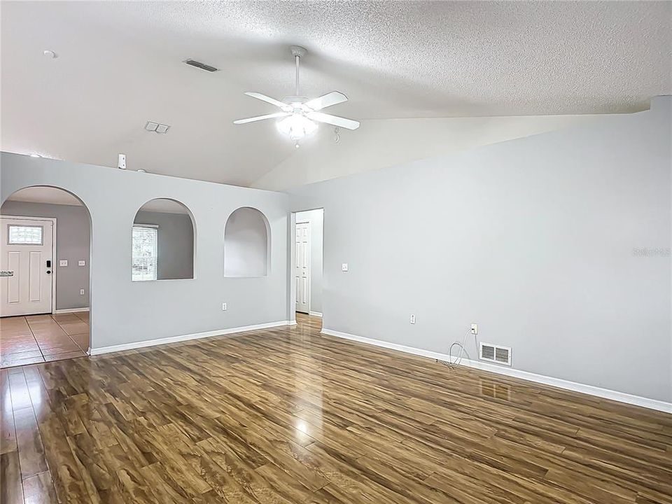 View from Family room to Formal living Room.