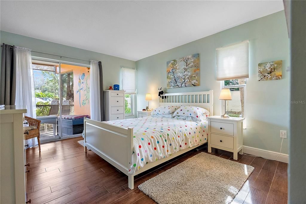 Primary bedroom sliding doors to the lanai