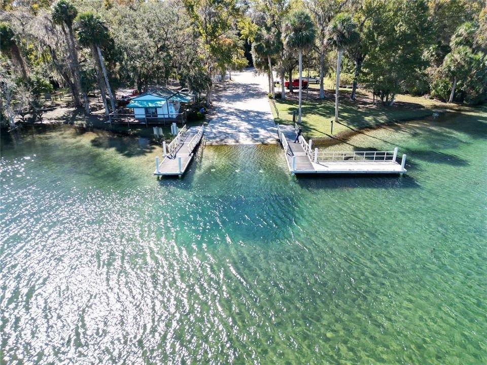 Aerial of house overlooking Lake Kerr