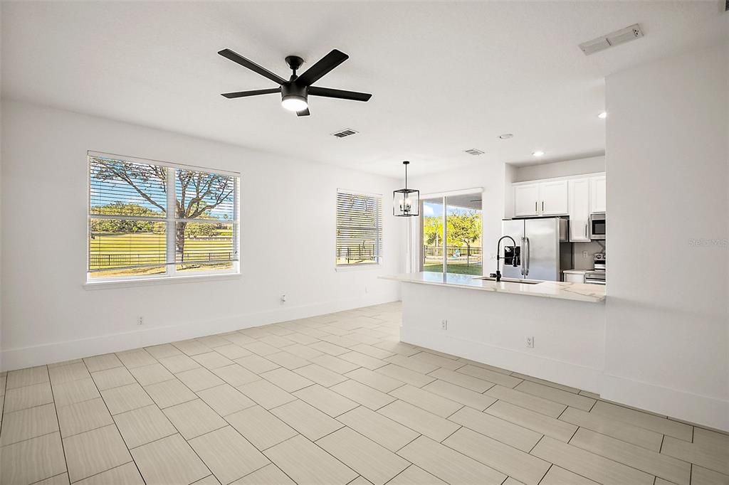 Family Room and Kitchen