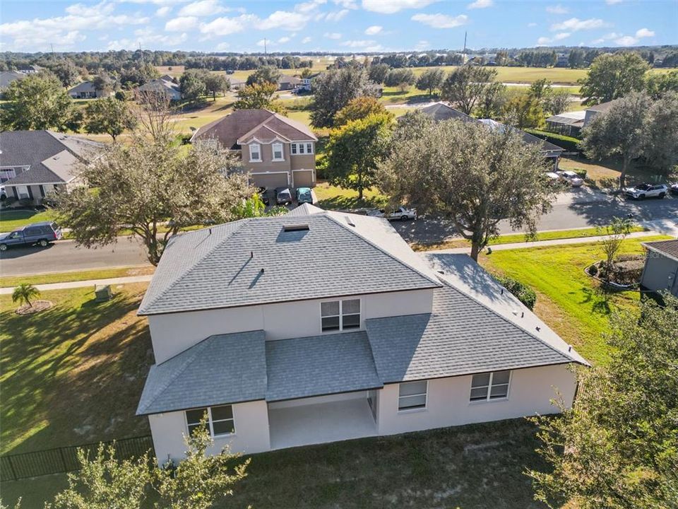 Aerial View of Backyard and Rear of Home