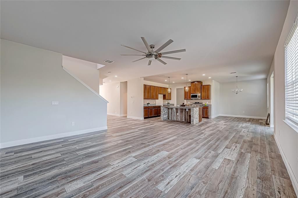 Family room and kitchen view