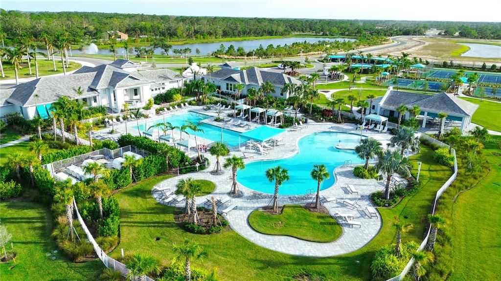 ClubHouse, 2 Pools, Splash Pad, Fitness Center, Playground, Tennis Courts, Hot Tub/Spa, Dog Park, Cabanas