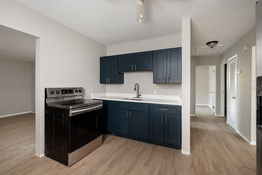 Kitchen w/Granite countertop. New cabinets & sink.