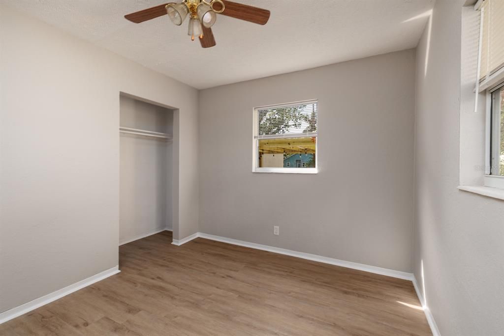 2nd bedroom has a built-in closet.