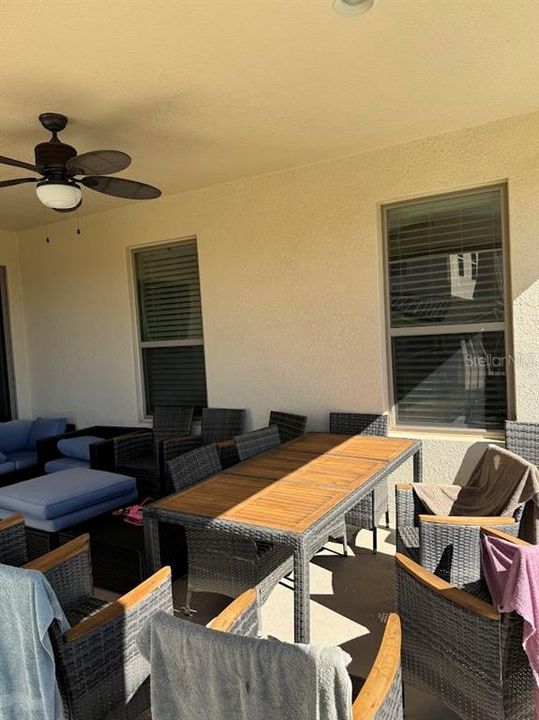 covered lanai by pool