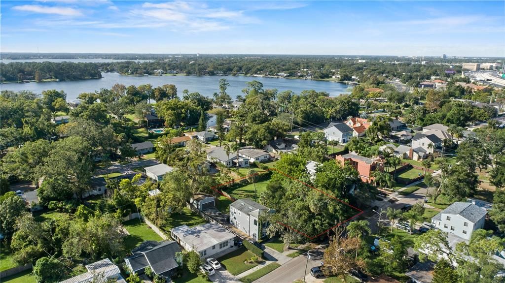 view of the lot and the neighborhood