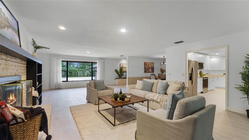 Living Room features Cozy Fireplace