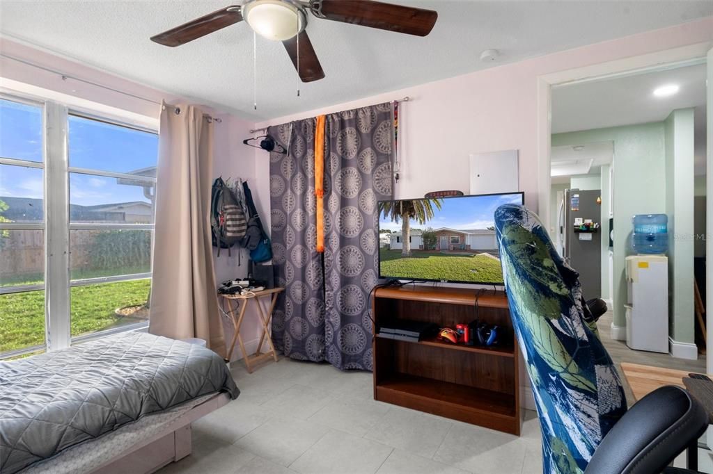 Bedroom 2 with Tile Floor and Cedar Lined Closet