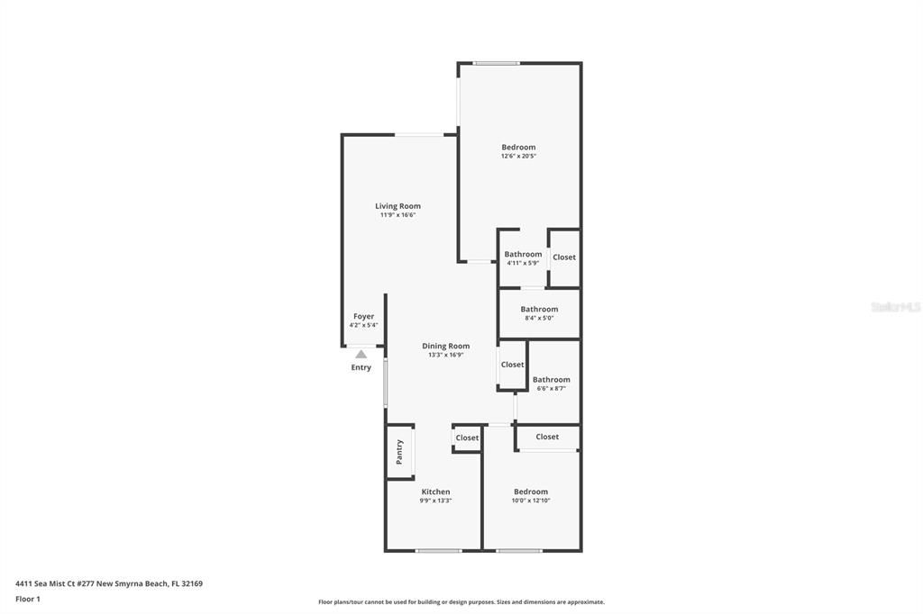 For Sale: $375,000 (2 beds, 2 baths, 1100 Square Feet)