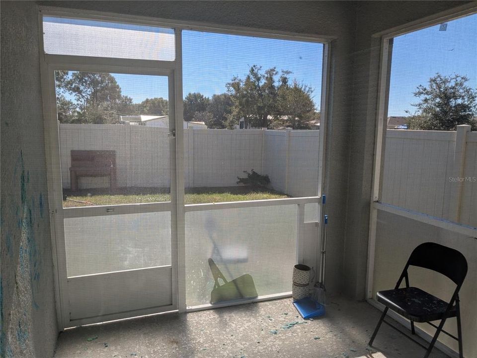 Screened covered patio