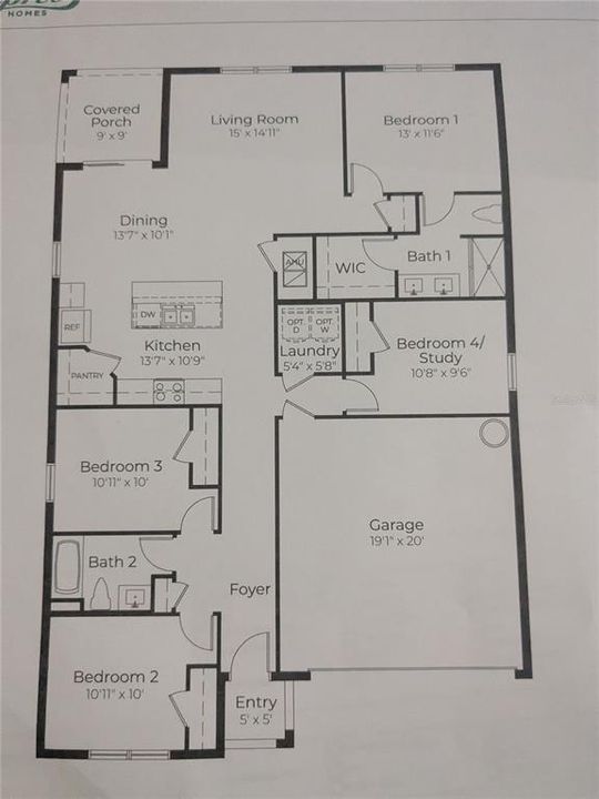 Floor plan of the home