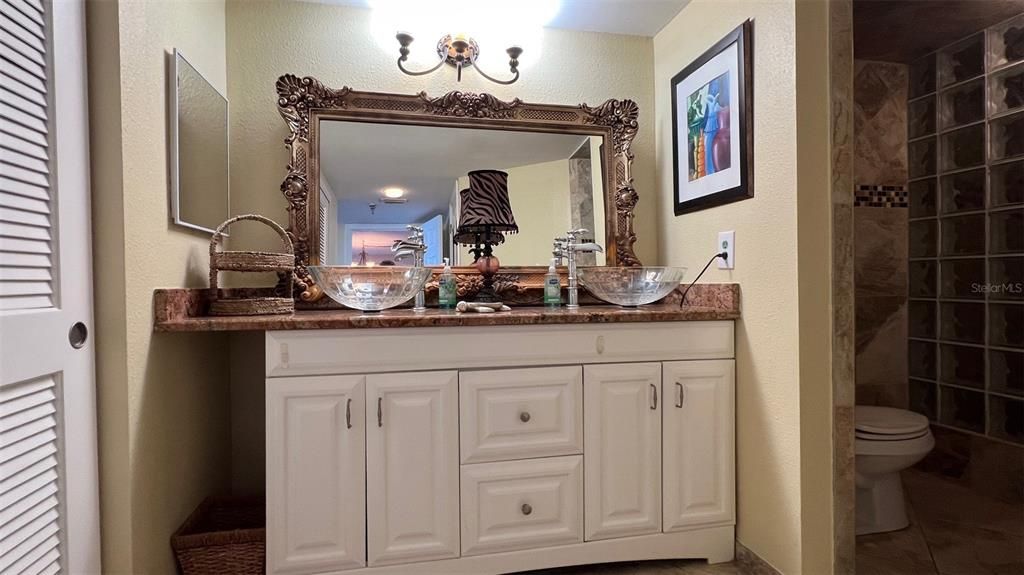 Stunning double vanity in master