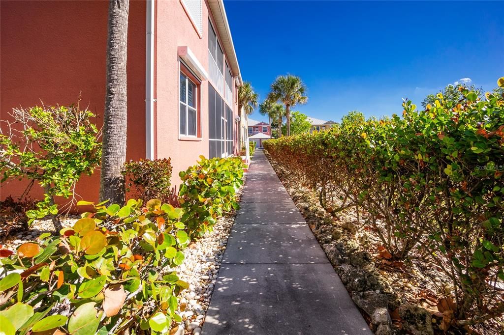 Walkway behind building 8.