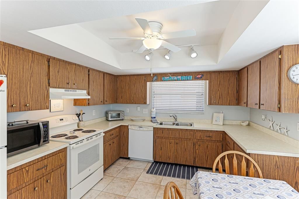 Lots of cabinets and counter space for cooking and entertaining