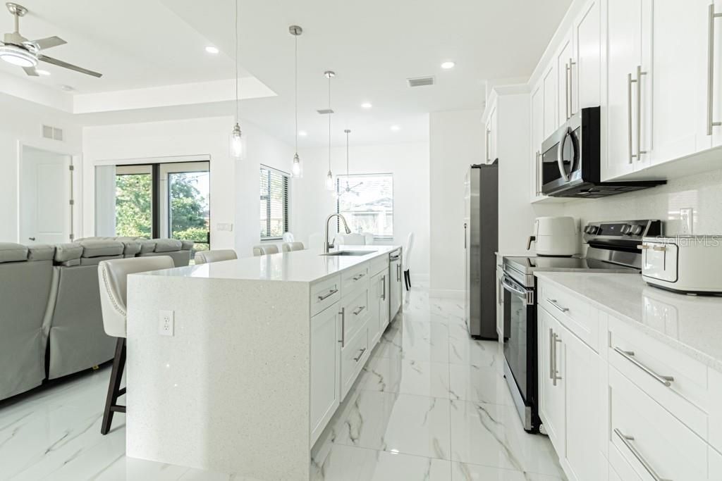 Kitchen with stainless steel appliances