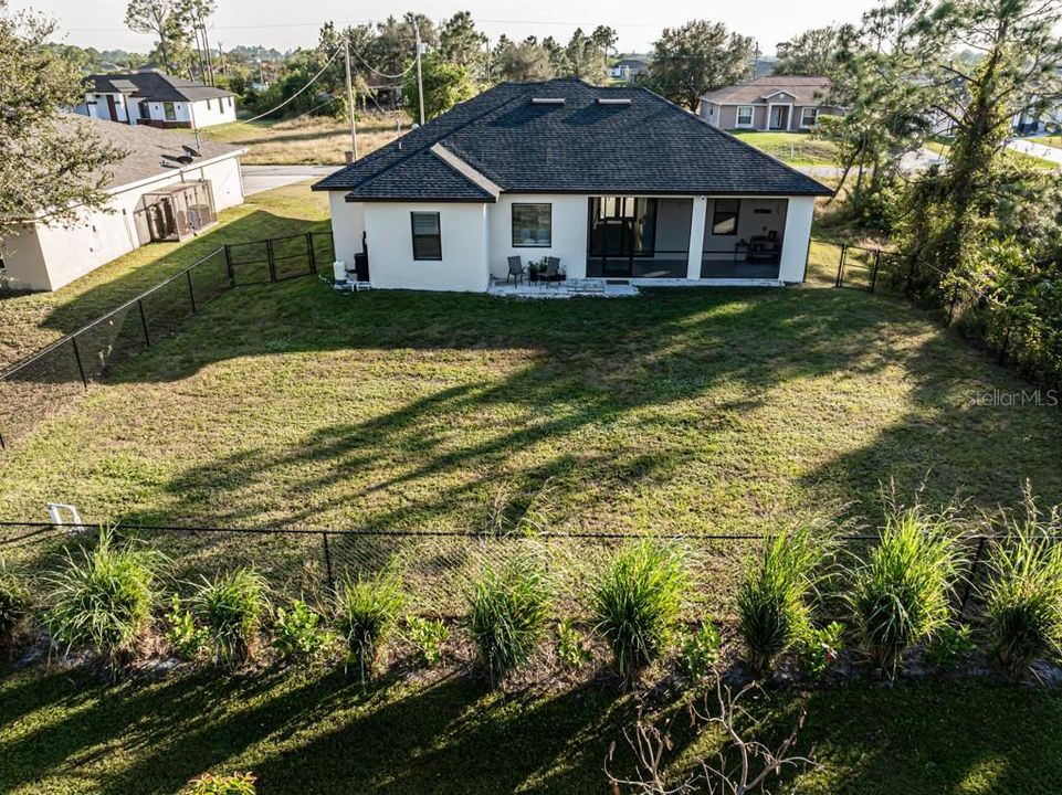 Fenced back yard