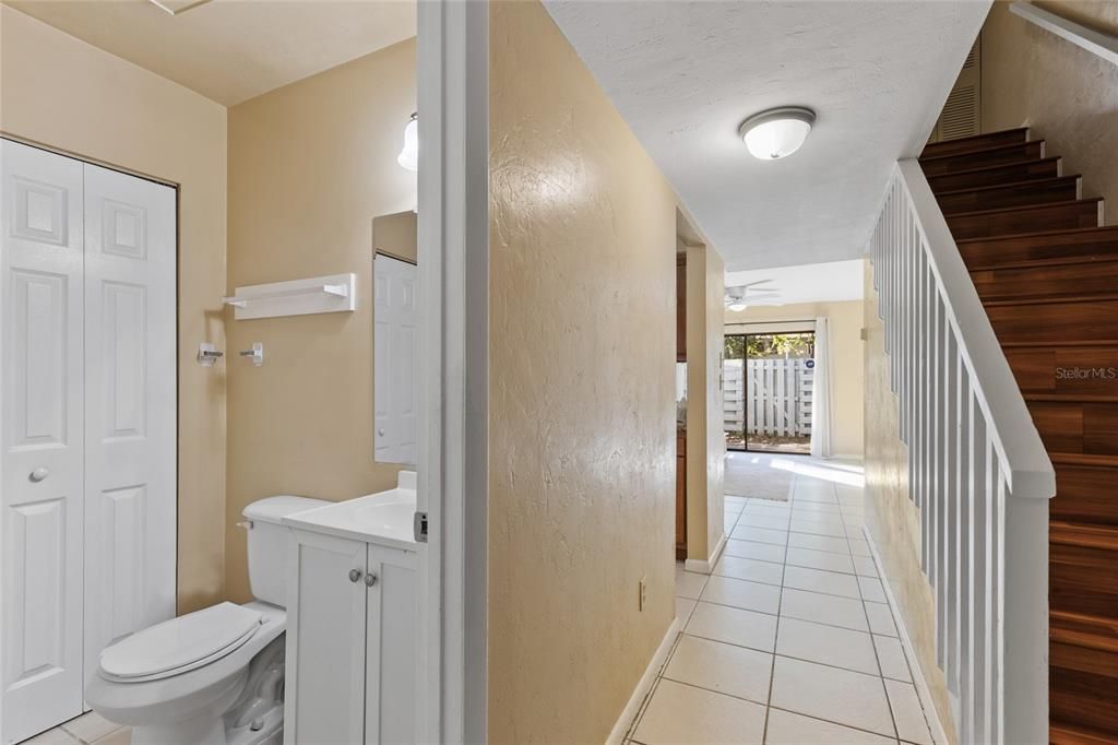 Downstairs half bath with laundry