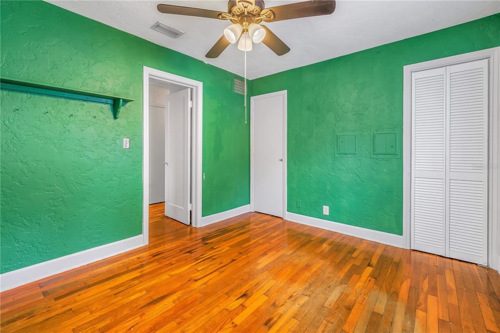 Guest bedroom at rear of home