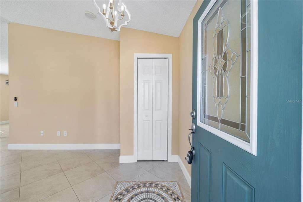 Entryway with coat closet