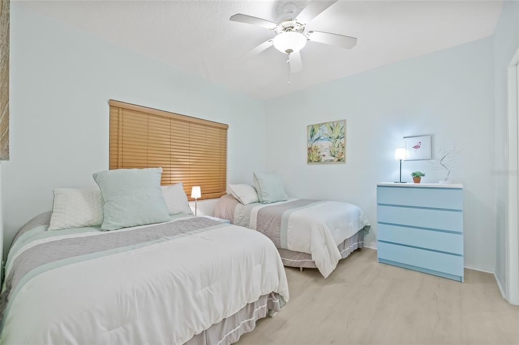 Second bedroom is large enough to accommodate two double beds.