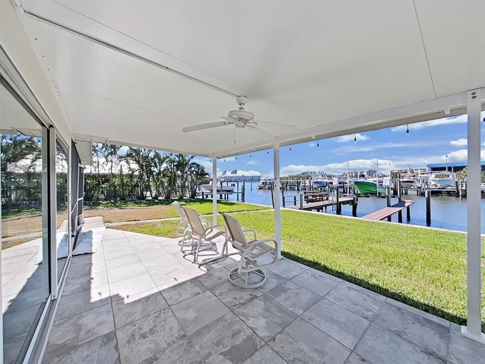 Back Patio with water and dock view