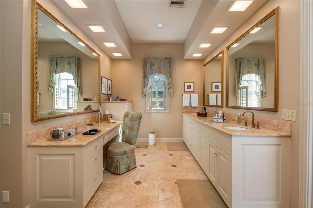 Double Vanities with Stone Countertops