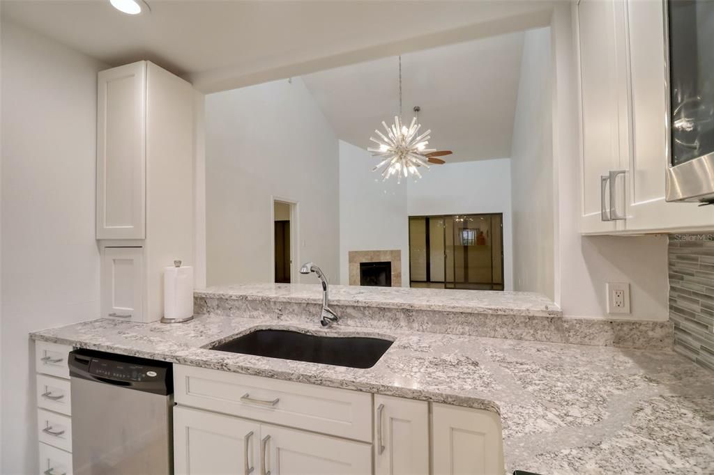 New cabinets and granite in master bath