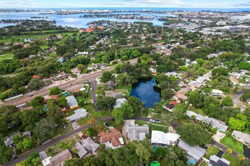 Ariel view from the home.  Approximately 2.3 miles to the world famous St. Pete Beach!