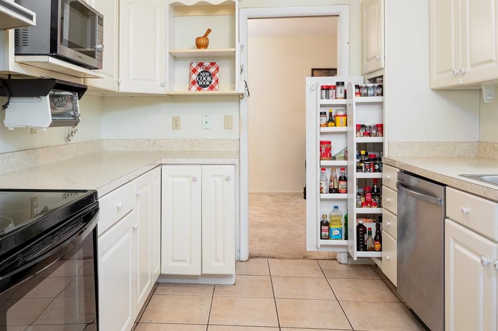 Kitchen with pantry pull outs