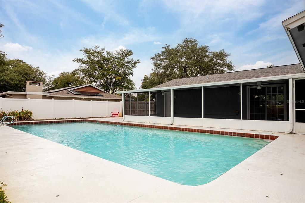 Screened patio and pool view 2