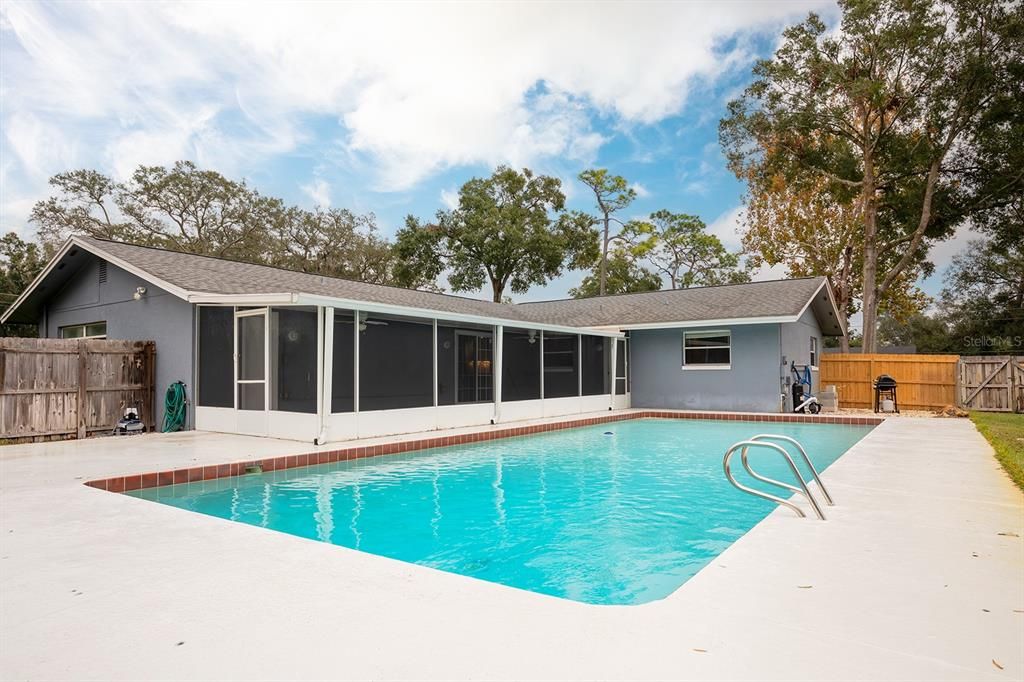 Screened patio and pool view