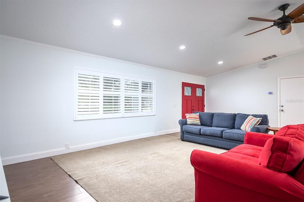 Front door opens to huge living room