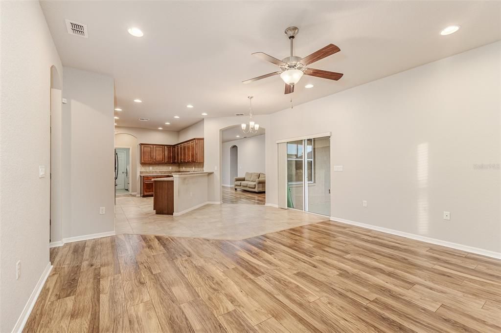 second living room and kitchen space