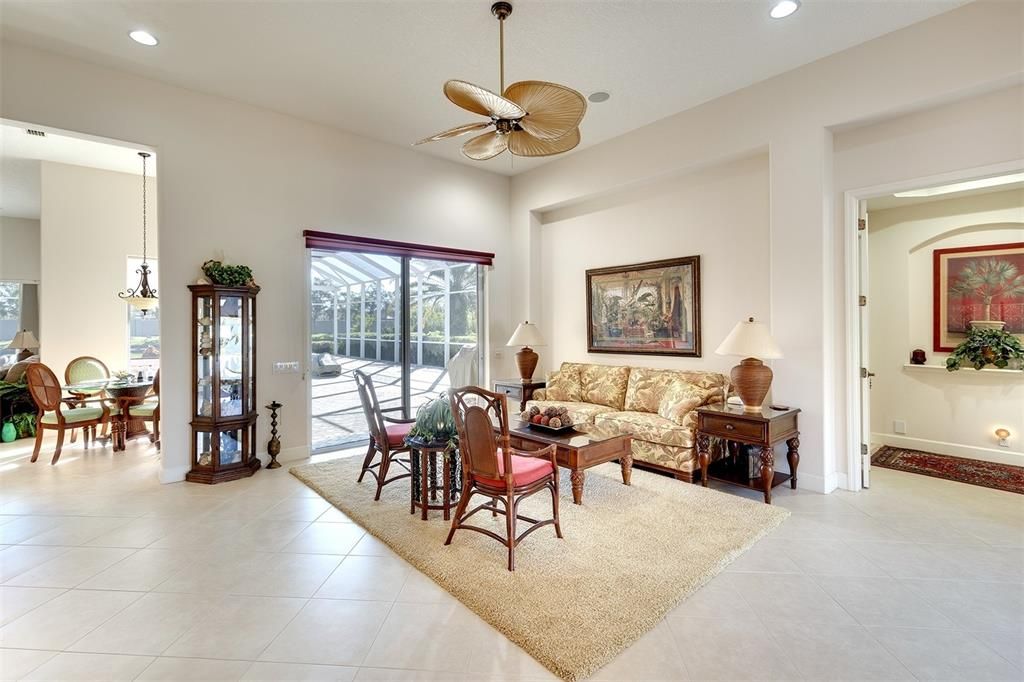 Large living room with a great view.