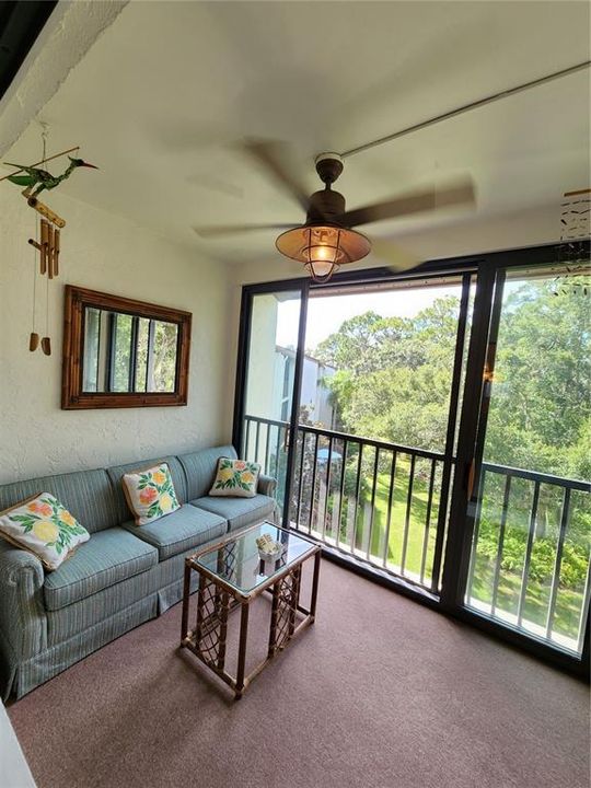 Spacious lanai with view to pool