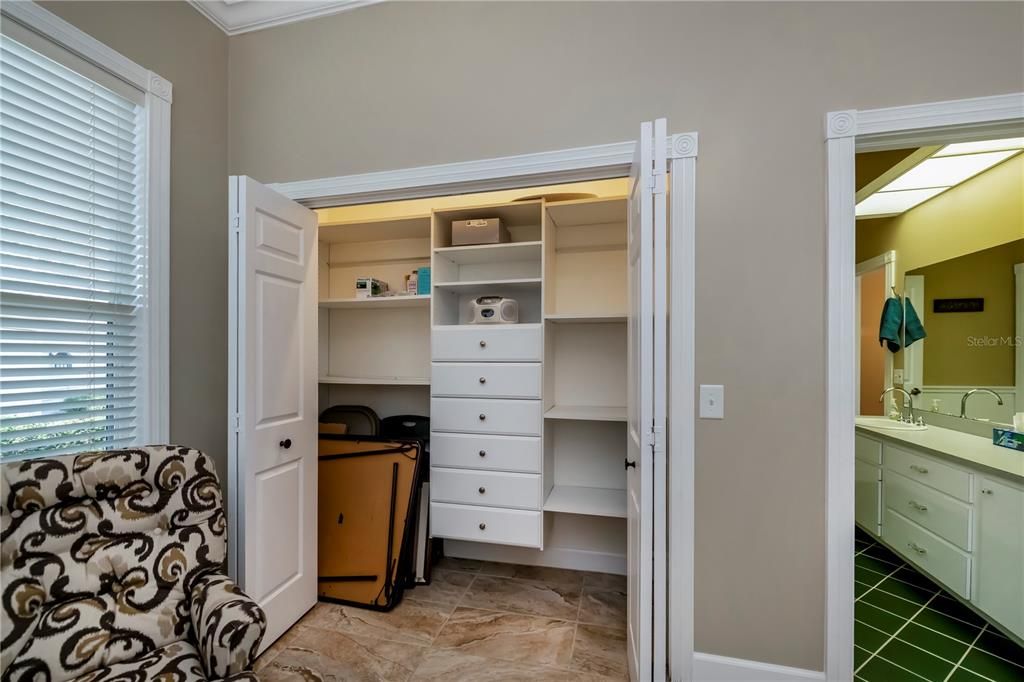 Custom-designed closet.