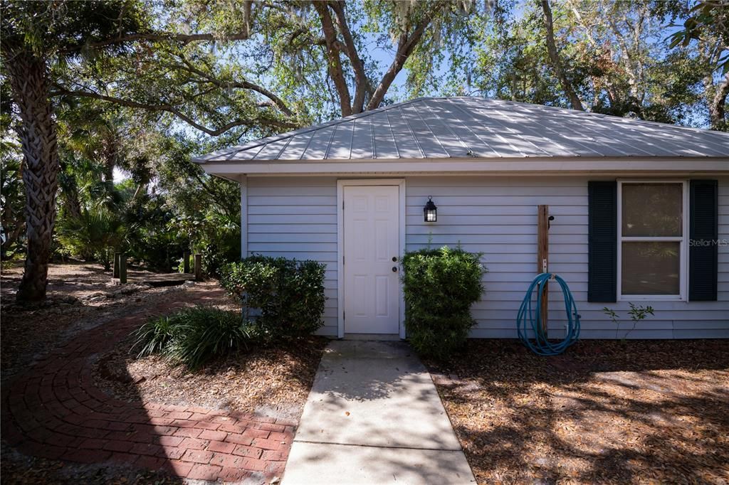 sidewalk from the main house to the garage