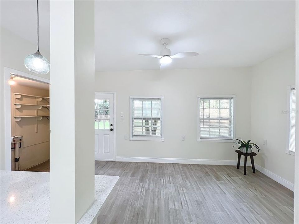 View into dining area