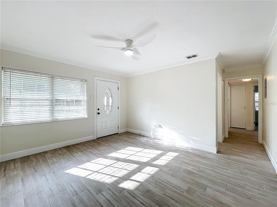 Hall to guest wing from living room