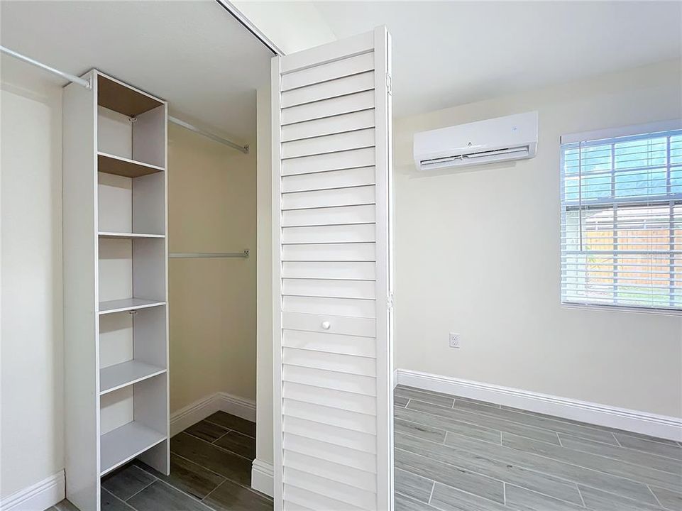 Studio's built-in closet