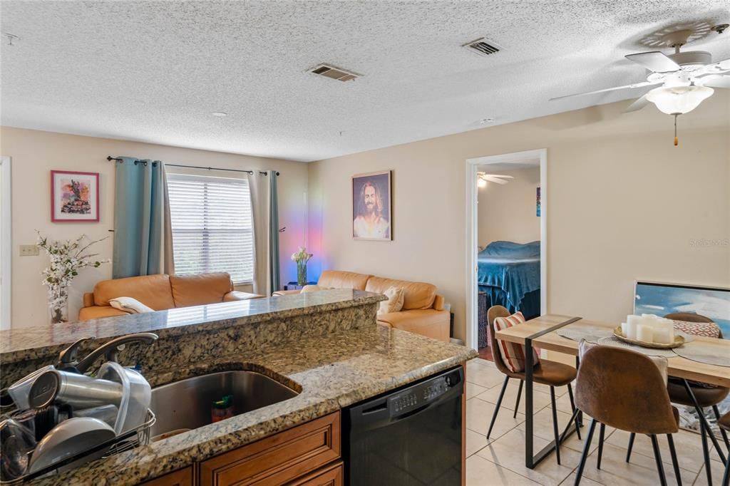 Dining area and sink