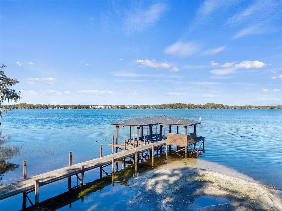 Composite deck with electric boat and jet ski lifts