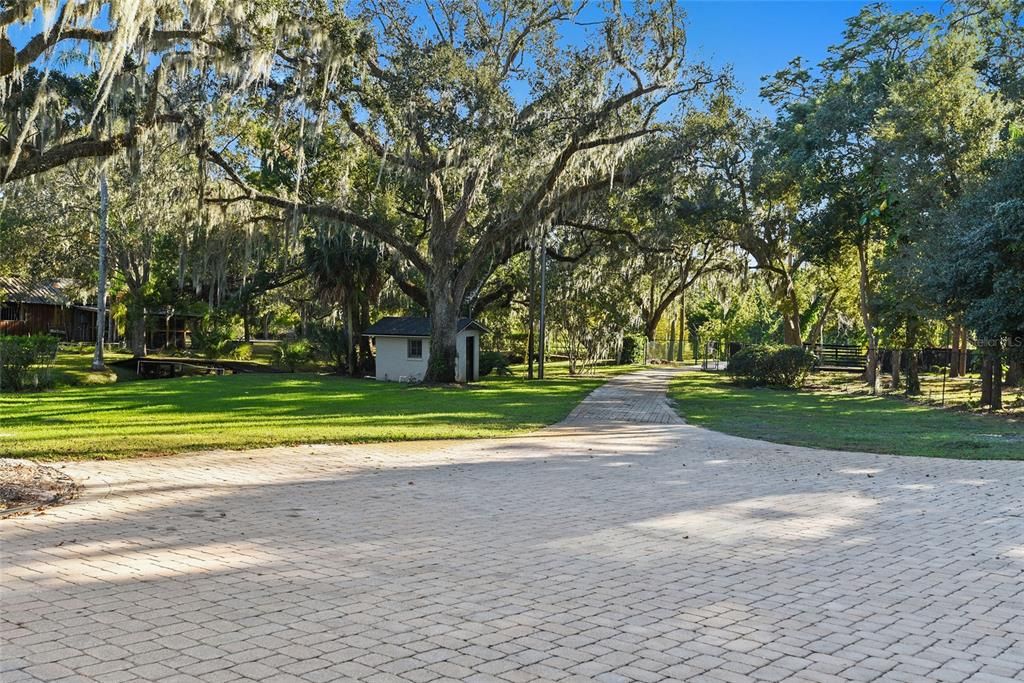 Looking from the home to the gated entrance