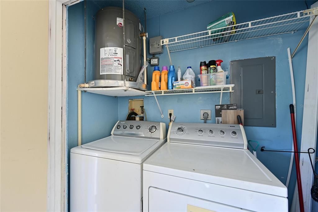 Laundry closet in Carport