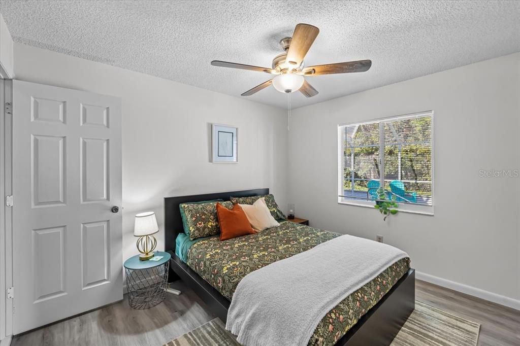 Ceiling fan in bedroom