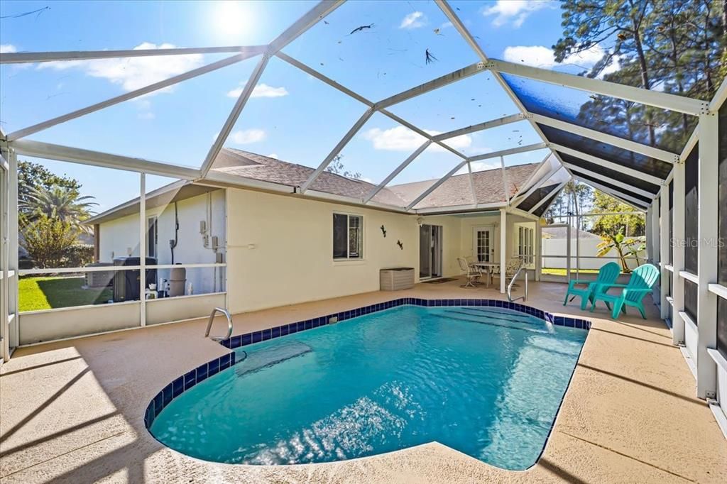 Pool area, with patio and  lanai