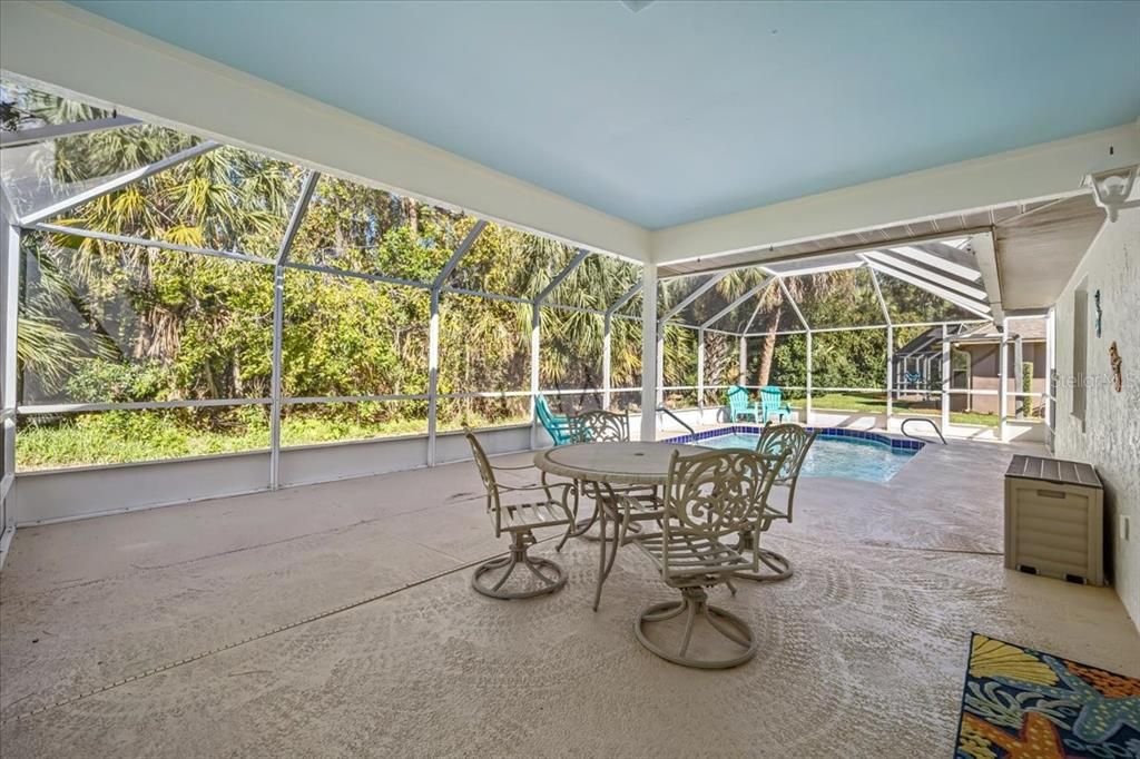 Pool lanai sitting area, lounging,