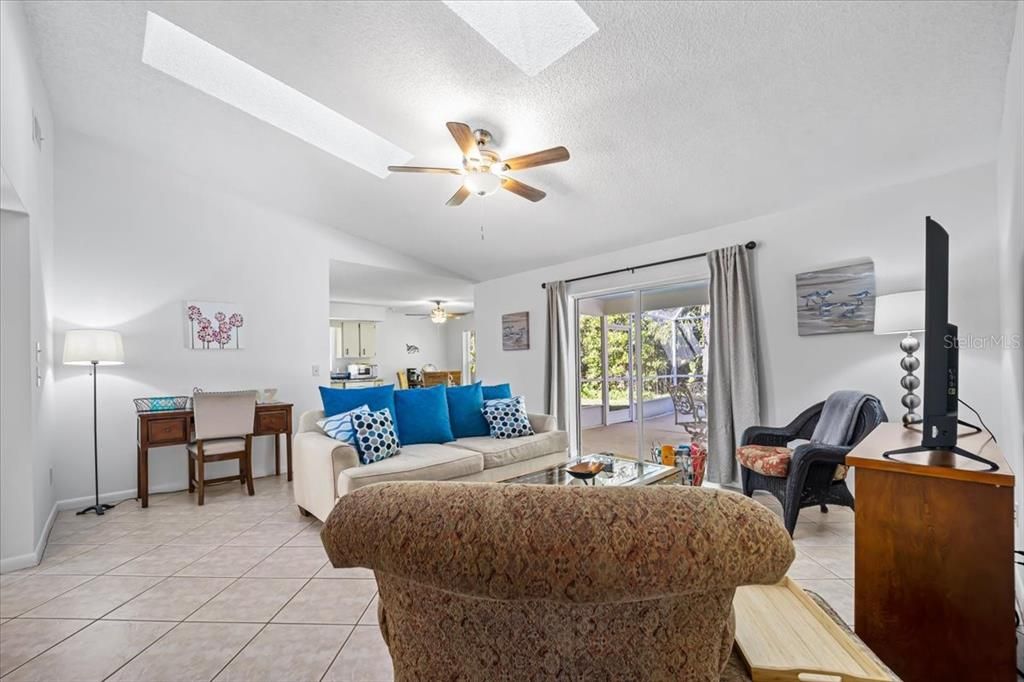 Matching skylights in living room